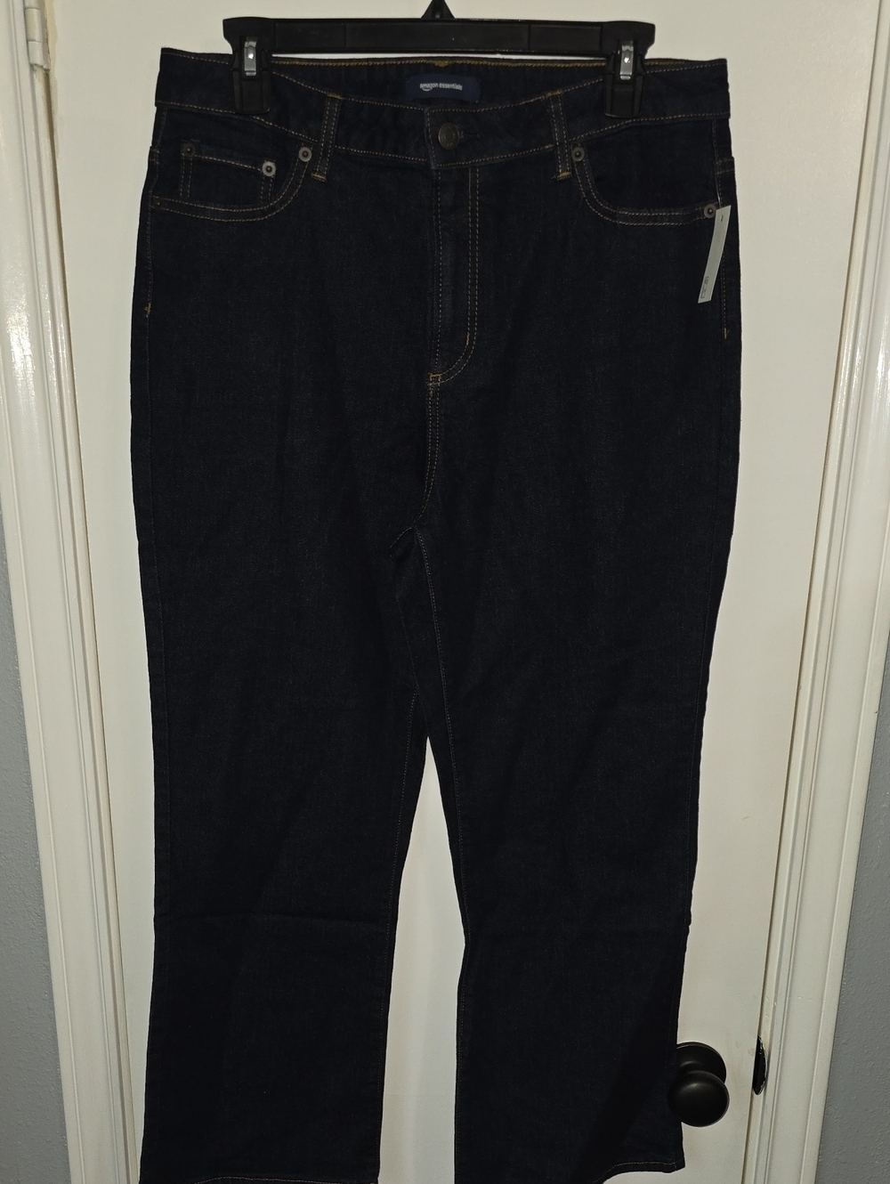 Nwt Amazon Essentials Women's Dark Indigo Relaxed Jeans Sz 12